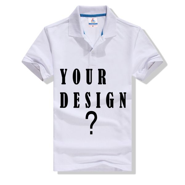 Baumwoll-Poloshirts. Individuelles T-Shirt. Entwerfen Sie Ihr Logo. Kurzarm. Herren-Revers-Top. Damen-T-Shirt. Vorne und hinten. Beidseitig. Personalisierte Polos. T-Shirt-Designer