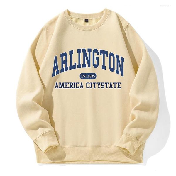 Herren Hoodies Arlington Est.1875 America City State Hoody Herren Fleece Bequeme Kapuze Street Sport Mode Kleidung Basic All Match