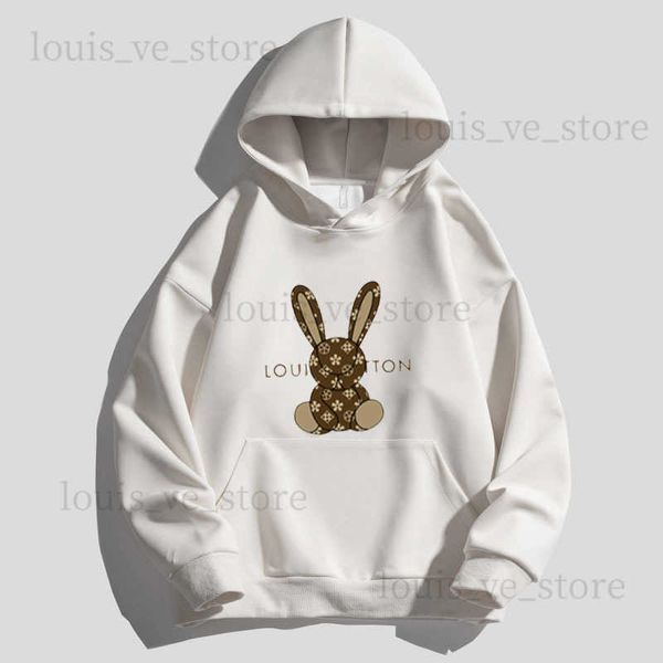 Felpe con cappuccio da uomo Felpa con cappuccio arancione Divertenti Felpe con stampa di coniglio Cotone Bad Bunny Felpa con cappuccio viola con cappuccio Maglione Felpe sportive Uomo Pullover Donna Tuta Casual BJPJ