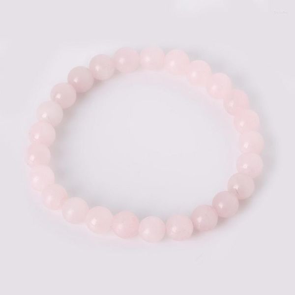 Fio à venda! Pulseira de pedra natural pulseira 8mm rosa contas charme masculino feminino moda jóias aproximadamente 19cm