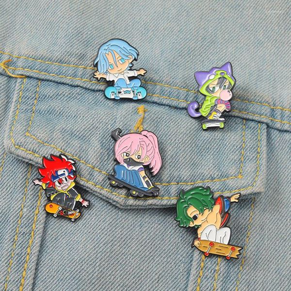 Broches Anime Avatar Reversspeldjes Cartoons Emaille Badges Voor Vrouwen Leuke Mode Metalen Hijab Decoratieve Broche Kleding