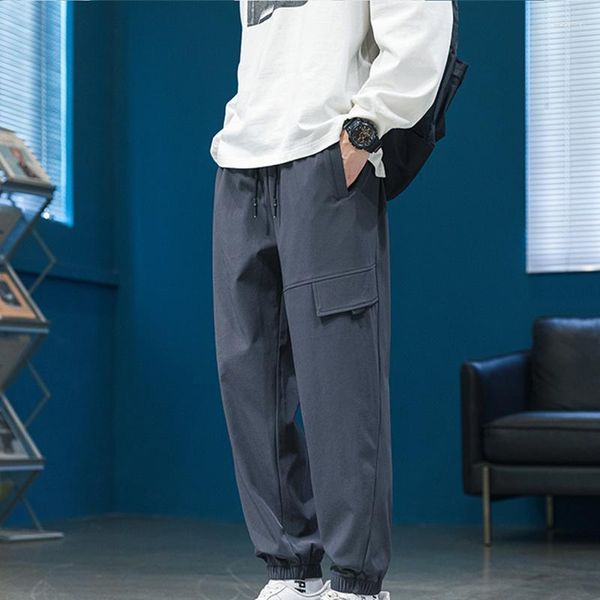 Pantaloni da uomo tendenza casual per la primavera e l'estate Leggings sportivi larghi drappeggiati neri