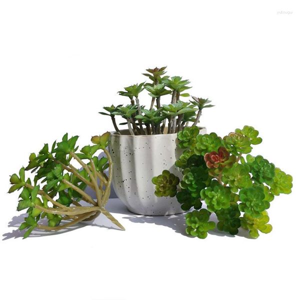 Dekorative Blumen, Simulationsbaum, Bonsai, grüne Sukkulenten, Pflanztopf, Blumengras, Desktop, Weihnachtsdekoration, Heimdekoration, 24 Köpfe