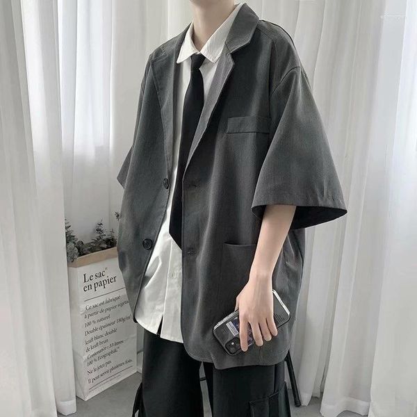 Camicie casual da uomo Camicia a maniche corte per uomo Camicette con colletto rovesciato stile giapponese Camicette larghe estive di marca Abbigliamento maschile