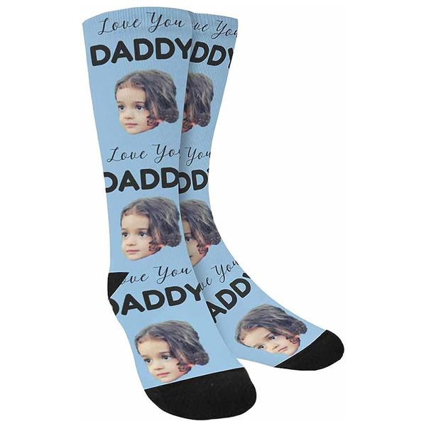 Meias personalizadas, meias com fotos personalizadas com rostos, meias DIY para homens e mulheres, presente de dia dos pais