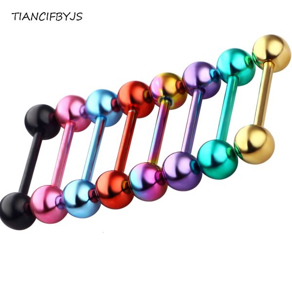 Labret Lippenpiercing-Schmuck TIANCIFBYJS Großhandel Zungenringe Bars Nippel Gerade Hanteln Ring Tragus Ohrring Stahl Körper Frauen 230906