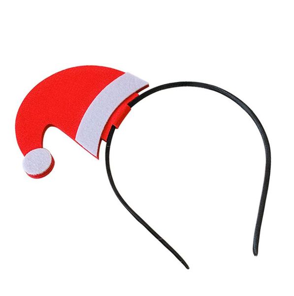 Fascia per capelli rossa con mini cappello da Babbo Natale, fascia per capelli natalizi, copricapo per le vacanze, accessori per capelli per bambini adulti