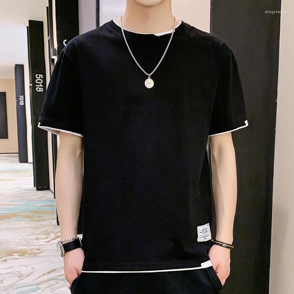 T-shirt da uomo Casual Mens Streetwear T-shirt 2023 Estate Hip Hop Maniche corte Nero Bianco Maglietta Tees Moda Harajuku Oversize 5XL