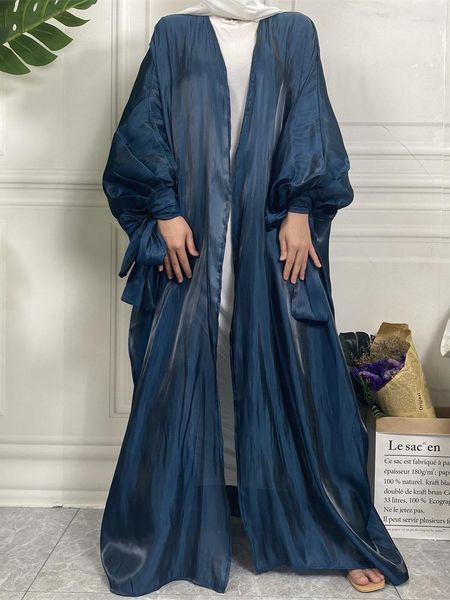Abbigliamento etnico Design Abito da sera musulmano Kimono islamico Abaya marrone Caftani per le donne Burka morocon Ramadan Turco lungo velato 2XL