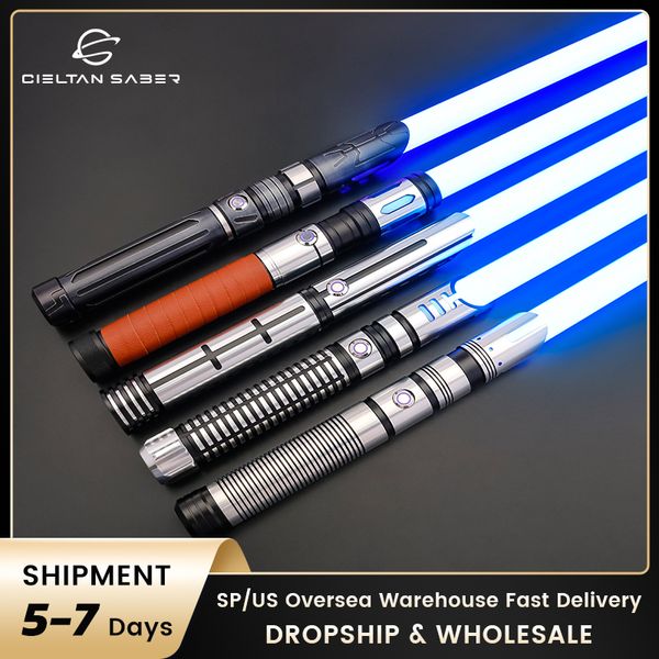 Светодиодные палочки TXQSABER Neo Pixel Lightsaber Smooth Swing Heavy Dueling RGB SNV4 Металлическая рукоять FOC Blaster Toys Джедайский лазерный меч Косплей 230906