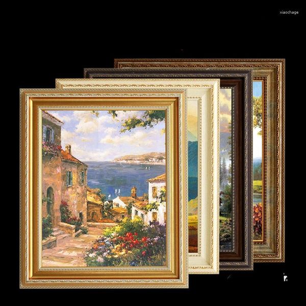 Quadros Europeu Golden Antique Luxury PO Resin Quadro Pintura Vintage Personalizado Poster Presente Quadro Mural Home Decor