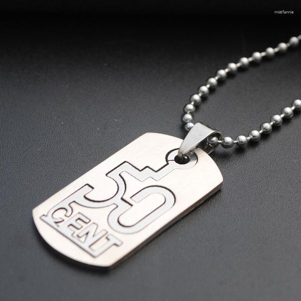 Anhänger-Halsketten Edelstahl Digitale 50-Cent-Halskette Doppelschichtige chinesische Zahl Abnehmbare englische Alphabet-Initialen Dollarzeichen
