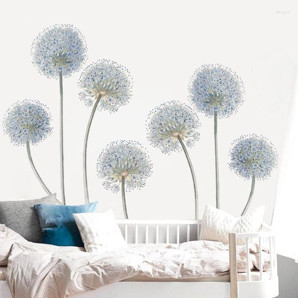 Adesivos de parede 120x70 cm dandelion flores decoração de casa sala de estar quarto decoração grande adesivo 3d papel de parede decalques