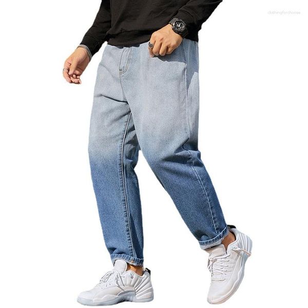 Jeans da uomo Streetwear Hip Hop Vita bassa Baggy per uomo Pantaloni moda coreana Pantaloni in denim incrociati Abiti punk cargo