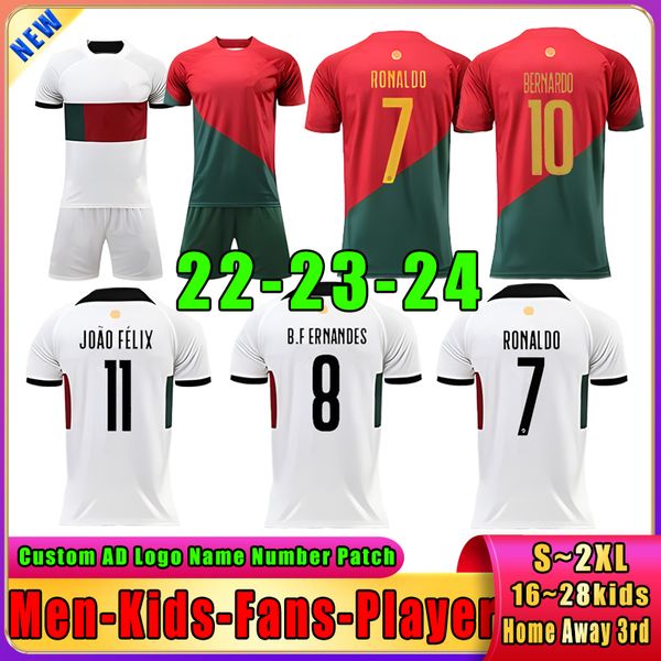 22 23 24 Nuovo Portogallo C RONALDO BERNARDO versione tifoso della squadra nazionale Maglia da calcio Coppa Europa JOAO FELIX PEPE maglia da calcio casa lontano kit per bambini uniformi