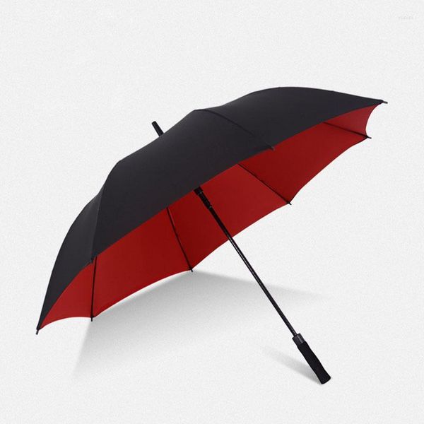 Regenschirme Verstärkter tragbarer Auto-Regenschirm mit langem Griff, winddicht, rot, originaler großer Regenschirm für den Außenbereich, Regen und Sonne