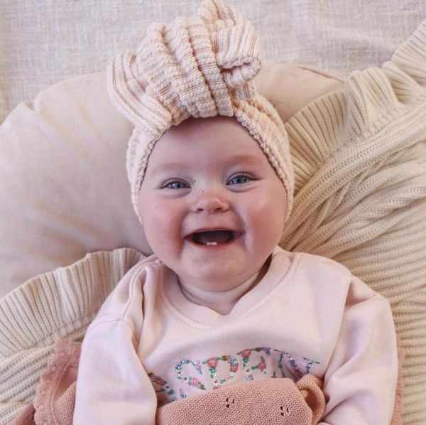 Haarschmuck Doppelte Schleife Baby Stirnband für Mädchen elastische Strickkinder Turban Bögen Kinder Kopfbedeckung Born Headwrap