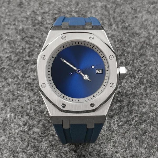 Наручные часы высшего качества NH35 Автоматические часы для мужчин Прозрачные механические мужские часы Силиконовые водонепроницаемые спортивные наручные часы с календарем