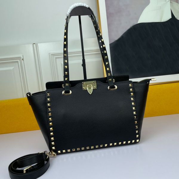 Borse per la spesa a rivet tote donne borse classiche borse in pelle vera in pelle lunghe borse a tracolla clemence di grandi dimensioni tasche