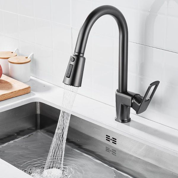 Mutfak muslukları çekme tipi dönen sıçrama geçirmez su soğutma Bulaşık yıkama havzası balkon çamaşır yıkama musluk masası