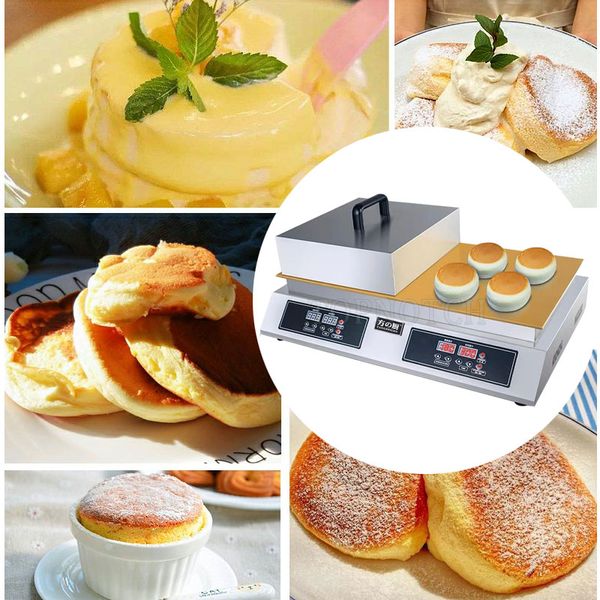 Multifunktionale Pfannkuchen-Soufflé-Backmaschine, doppelköpfiger, flauschiger japanischer Maker