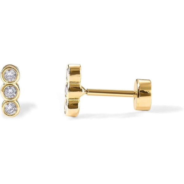 Pavoi 14K oro oro Sterling Serning Sier Post Back Pint per Women Cartilage Piercing elica |Orecchini di zirconia cubica