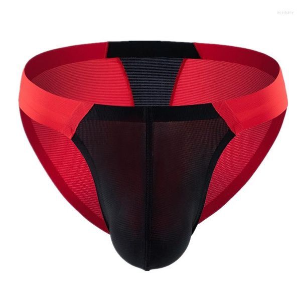 Mutande Uomo Intimo Slip Pantaloncini Bikini Slip Mutandine di seta ghiaccio Uomo Traspirante Vita bassa U Custodia convessa Ropa Interior Hombre