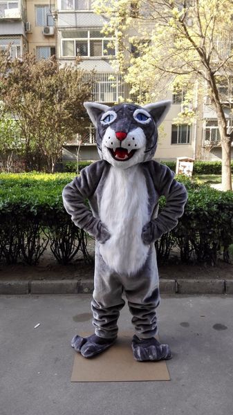 Gato selvagem mascote bobcat traje leopardo pantera personagem de desenho animado fantasia vestido carnaval fantasia anime theme41123