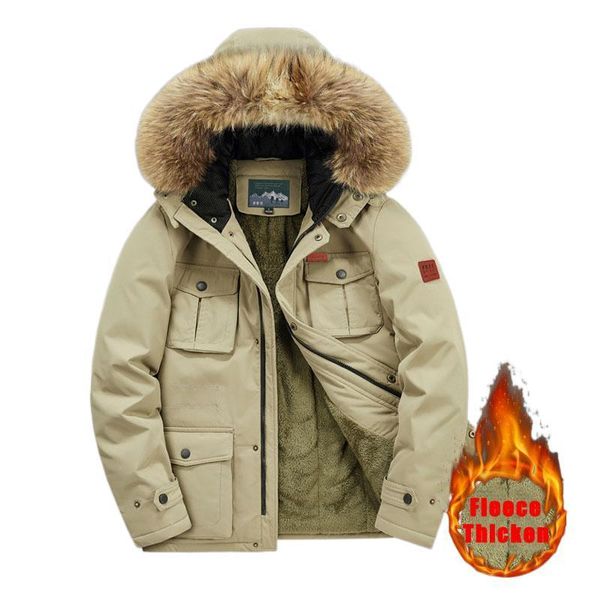 Mens jaquetas de colarinho de bolso de bolso multi -gola ao ar livre térmico jaqueta militar masculina grande parkas mass moda de inverno de lã 230906