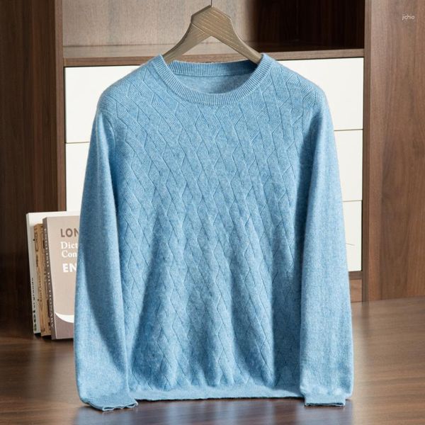 Camisolas masculinas Cashmere Sweater para homens no outono e inverno em torno do pescoço tamanho grande base quente casual top th