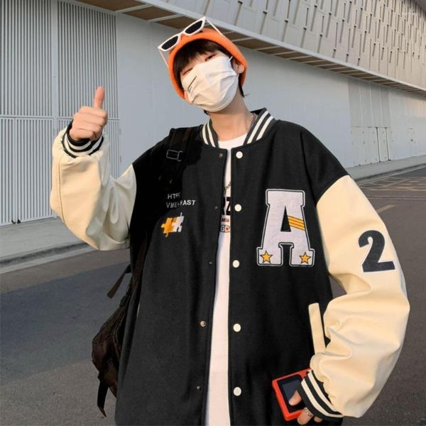 Giacche da uomo Autunno Uniforme da baseball Uomo Cappotto oversize con stampa di lettere Studente Coreano Maschio Allentato Moda Casual Streetwear