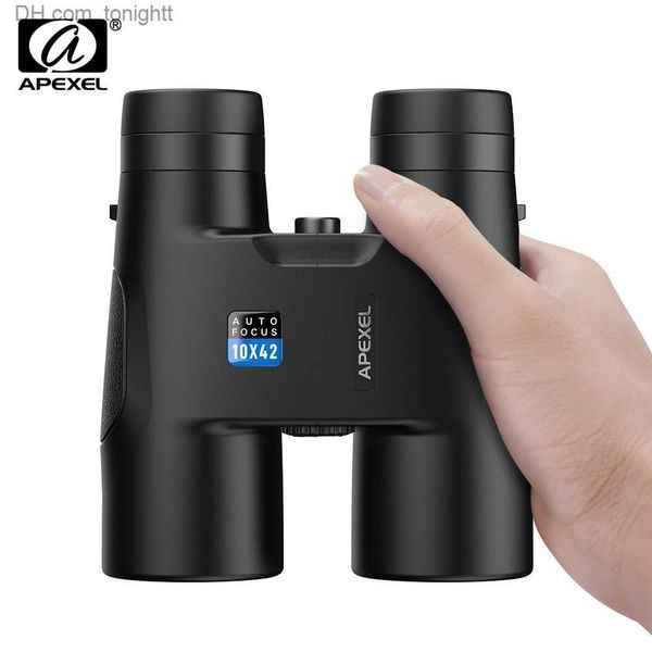 Telescópios APEXEL 10x42 HD Binóculos profissionais de longo alcance Telescópio poderoso Auto Focus Roof BAK4 Prism Telescope para caça camping Q230907