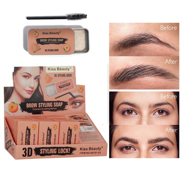 Potenziatori per sopracciglia 24 pezzi Clear Eye Brow Cera Gel Cosmetico per occhi Sapone Prodotti per il trucco all'ingrosso Styling Sopracciglia 230906