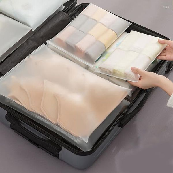 Borsoni Moda Imballaggio da viaggio portatile Pratica custodia per trucco Biancheria intima per trucco Chiusura con cerniera Autosigillante Opaca impermeabile