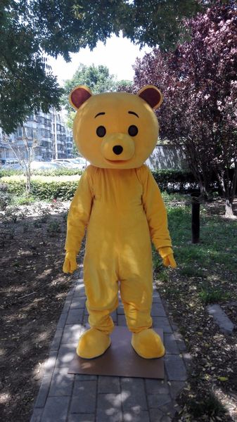costume della mascotte dell'orso giallo personalizzato personalizzato formato adulto personaggio dei cartoni animati in maschera costume di carnevale41238