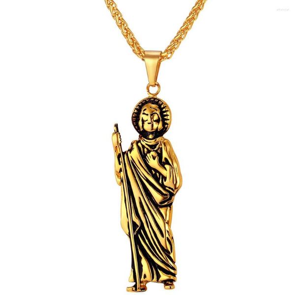 Ожерелья с подвесками-цепочкамиPro, подвески с изображением Иисуса, золотого цвета из нержавеющей стали, оптовая продажа, ожерелье для женщин и мужчин, ювелирные изделия, христианский подарок P958