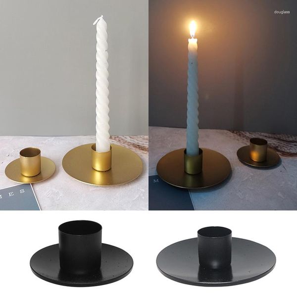 Titulares de vela 1 pc titular moda cor sólida metal castiçal decoração de mesa para escritório em casa decoração de casamento romântico