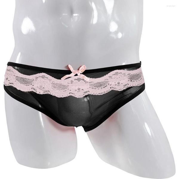 UNDANPANTS MENS SISSY TOUCH PANTIES Erkek Dantel Bikini Kılavuzu Mesh Şeffaf Baştan Çirkin G-String Gölgeler Düşük Yüksek Yüzey Giyim