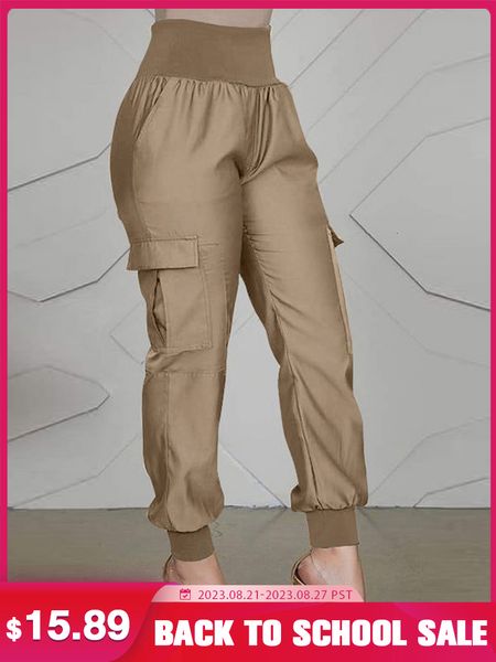 Damesbroeken Capri Werk OL Overall Dames Casual Effen broek ZANZEA Vintage elastische taille Potloodbroek Mode Vakantie Pantalon Palazzo Raap 230907