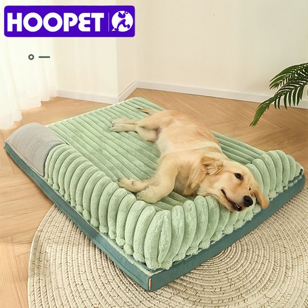 ручки для конур HOOPET L3XL Большая кровать для собак Съемный моющийся спальный коврик для собак Кошек Товары для домашних животных Удобная кошка с двойной подушкой 230907