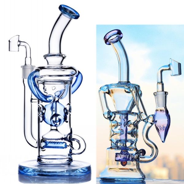 Auf Lager Glasbongs Hit Man Wasserpfeifen Bongs mit Nagel einfache eine Perc klare Raucherbongs 11-Zoll-Bubbler 14-mm-Glasbanger