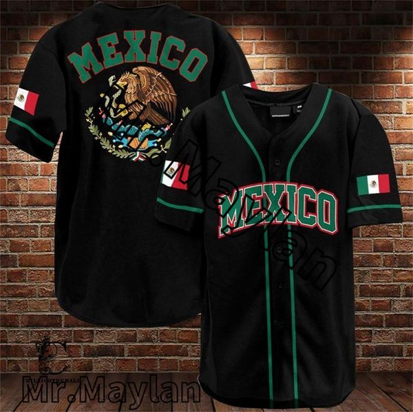 Homens Casuais Camisas World Baseball México 3D Impressão Malha Fibra Jersey para Homem Camiseta Tops Tee Mens Streetwear Manga Curta Esporte Tracksuits 230907