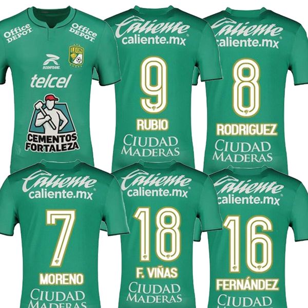 23-24 Maglia da calcio Leon Personalizzata Mexico Club Divisa da calcio di qualità tailandese home 18 F.VINAS 7 MORENO 9 RUBIO 8 RODRIGUEZ 16 FERNANDEZ Kingcaps personalizzati USURA