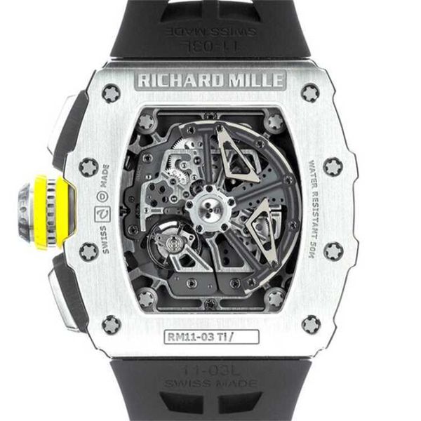 Richarmilles Swiss Luxury Uhren Brand-Armbanduhren Richarmilles RM11-03 Automatische Titan-Box/Papier HB53