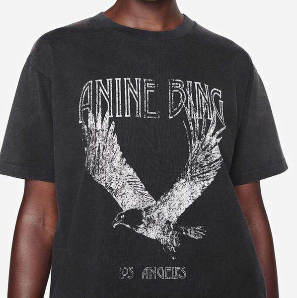 2023 AB Niche Eagle Imprimir camiseta Fried Snowflake Color Designer Tee Mulheres Preto T-shirt de manga curta Tops Polos Venda barata de alta qualidade 777ess