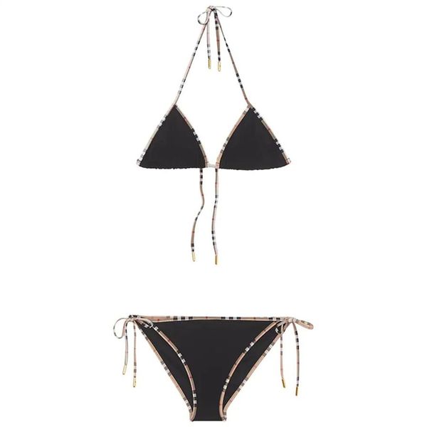 Sexy Costume da bagno diviso per la famiglia in bikini nero sexy alla moda a tre punti con stampa floreale da donna Designer costume da bagno rosso netto256N