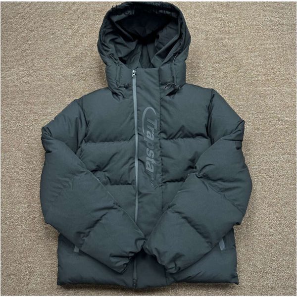 Moletons masculinos com capuz, parkas trapstar inverno novo todo preto alfabeto algodão terno simples marca de moda casal casaco tendência delicada