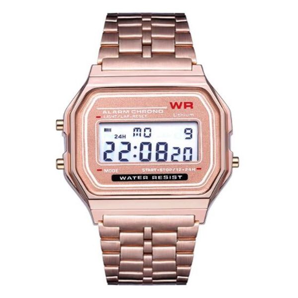 2023 Moda Retro Vintage Gold Saatler Erkekler Elektronik Dijital Saat Led Hafif Elbise Bilek Swatch Relogio Maskulino Fymhm102282J