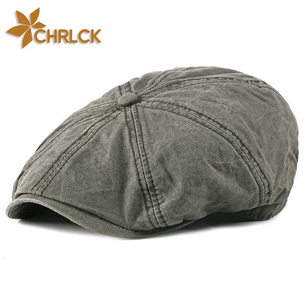 Berets Casual Eightblade Cap Octagonal Chapéus para Homens Sboy Caps Pintores Algodão Herringbone Flat Gavroche 5860cm 230907