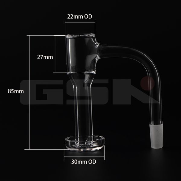 Secchio senza giunture con bordo smussato e saldatura completa, alto 85 mm, Terp Slurper, banger al quarzo fumante, 10 mm, 14 mm, 45, 90 chiodi per Dab Rig e bong ad acqua.